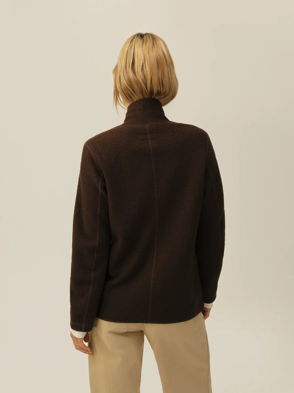 Buck Mason Felted Wool Chore Coat In Brown Size Extra Small