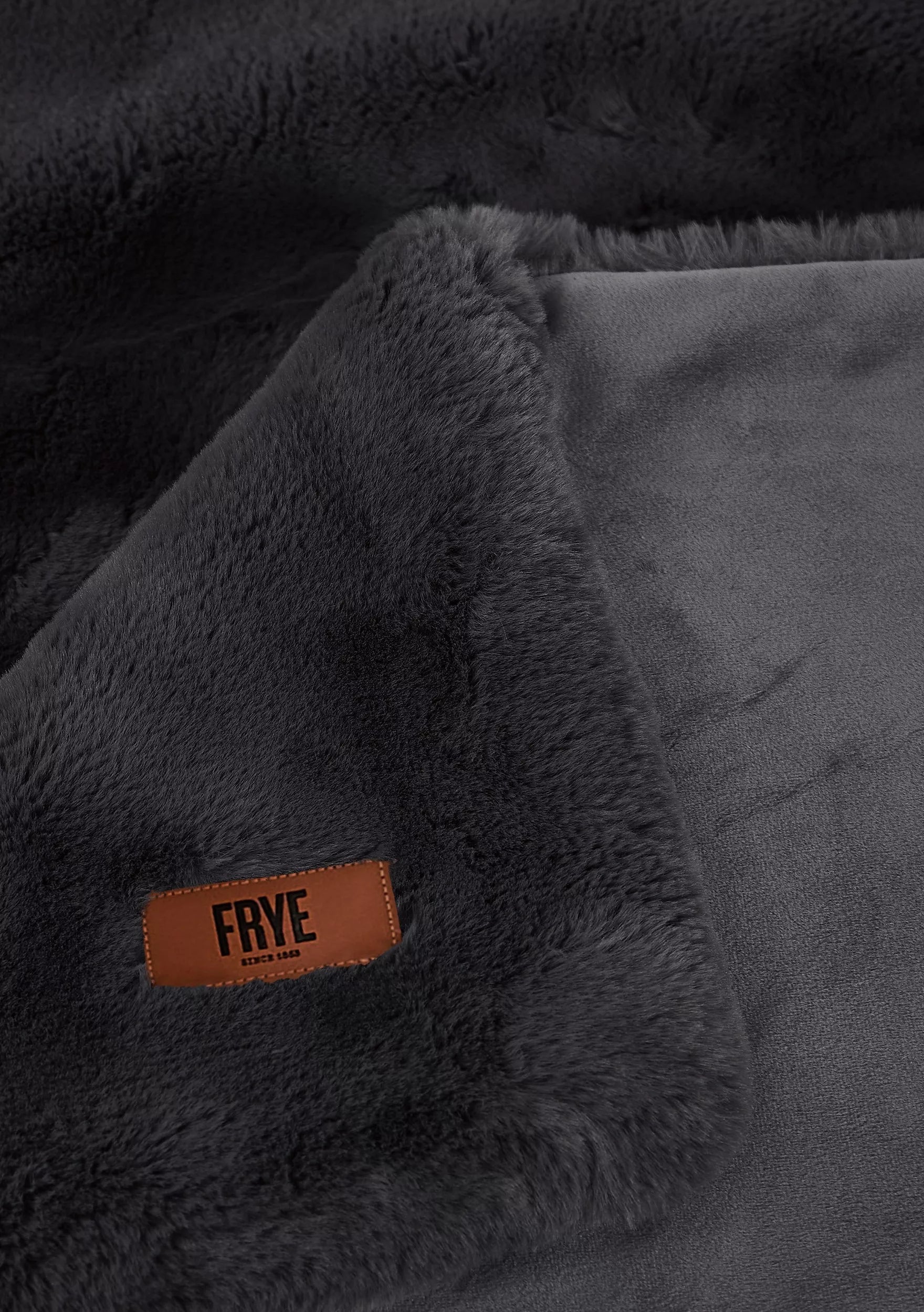Frye Luxe Faux Fur Throw 60inx70in, Grey