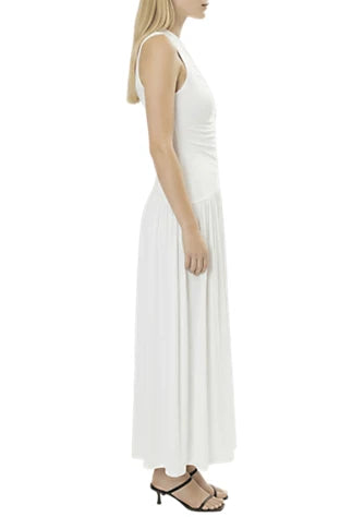 Area Stars Ella Ruched Jersey Dress - White - Size Large