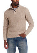 Weatherproof Men's Textured Quarter Button Mock Neck Sweater Size Medium