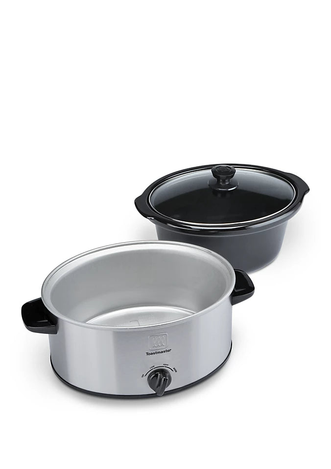 Toastmaster 4 Quart Slow Cooker, Stainless Steel/Grey