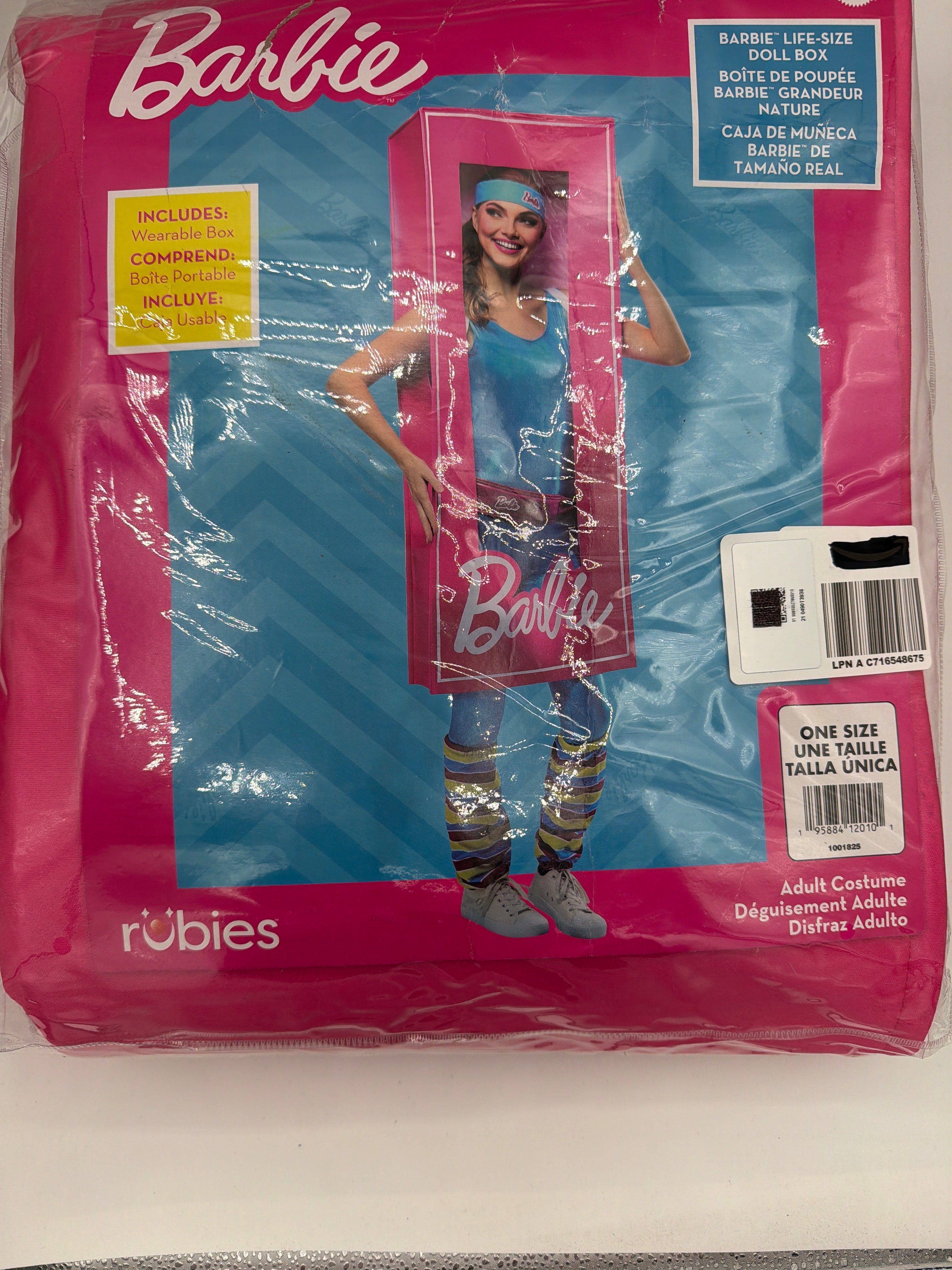 Rubies Women's Barbie Classic Life Size Doll Box Costume- One Size Fits Most 1 - Piece