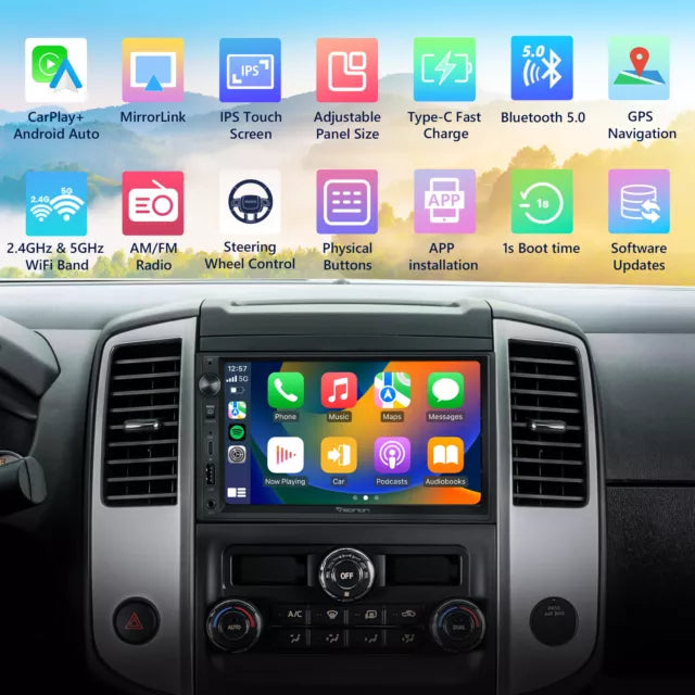 Eonon Android 13 Double Din Wireless Apple CarPlay Support Fast Charging & 7 Inch IPS Touch Screen UA13 (new open box)