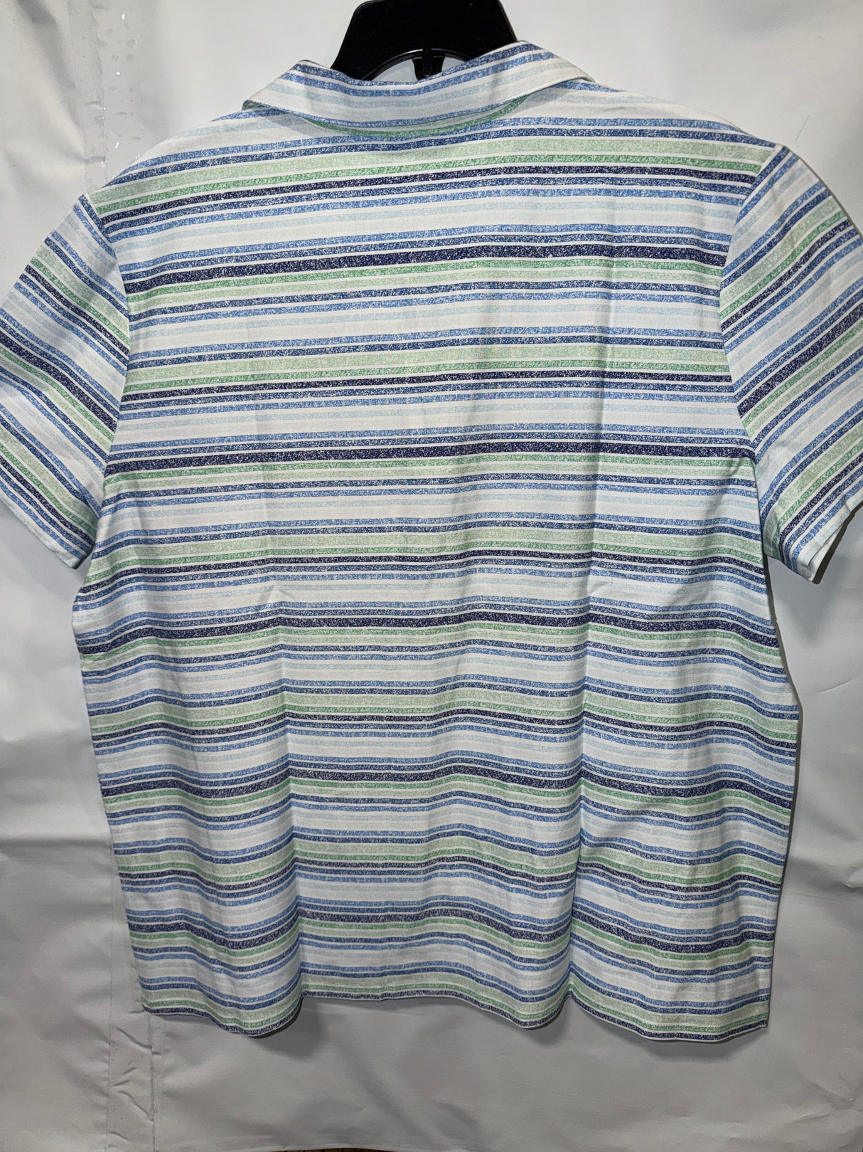 Chico's Retro Paisley Stripe SS Polo Top