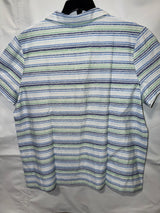 Chico's Retro Paisley Stripe SS Polo Top