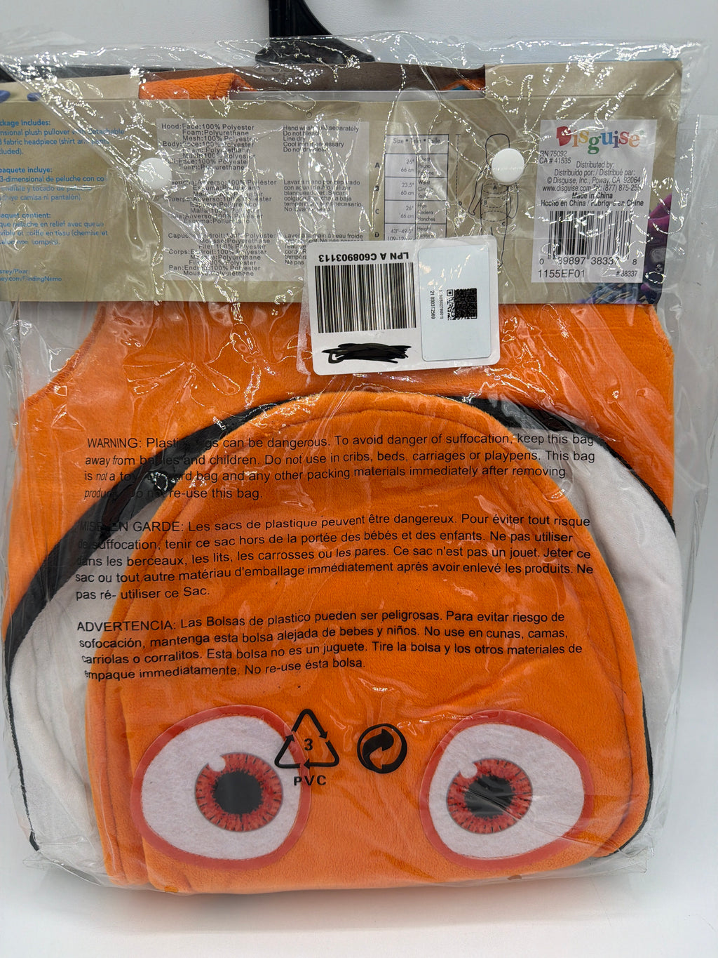 Disguise - Boy's Deluxe Disney Pixar's Finding Nemo Nemo Costume - Fits up to size 6