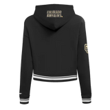 University of Colorado Classic Women's Rib Fleece Cropped Pullover Hoodie - Black - Large