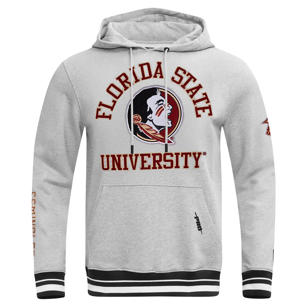 FLORIDA STATE UNIVERSITY CLASSIC MEN'S STACKED LOGO PULLOVER HOODIE-LG