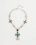*Chico's Originals Art Deco Pave Necklace, Green