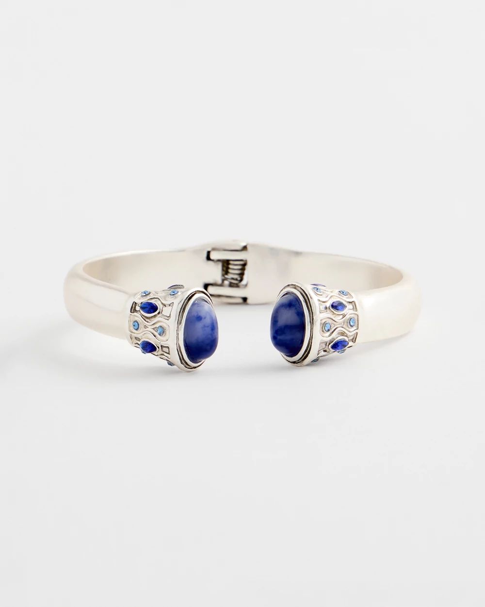 *Chico's Genuine Sodalite Stone Hinge Cuff Bracelet, Blue