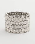 *Chico's Festive Links Pave Stretch Silvertone Bracelet, Silver