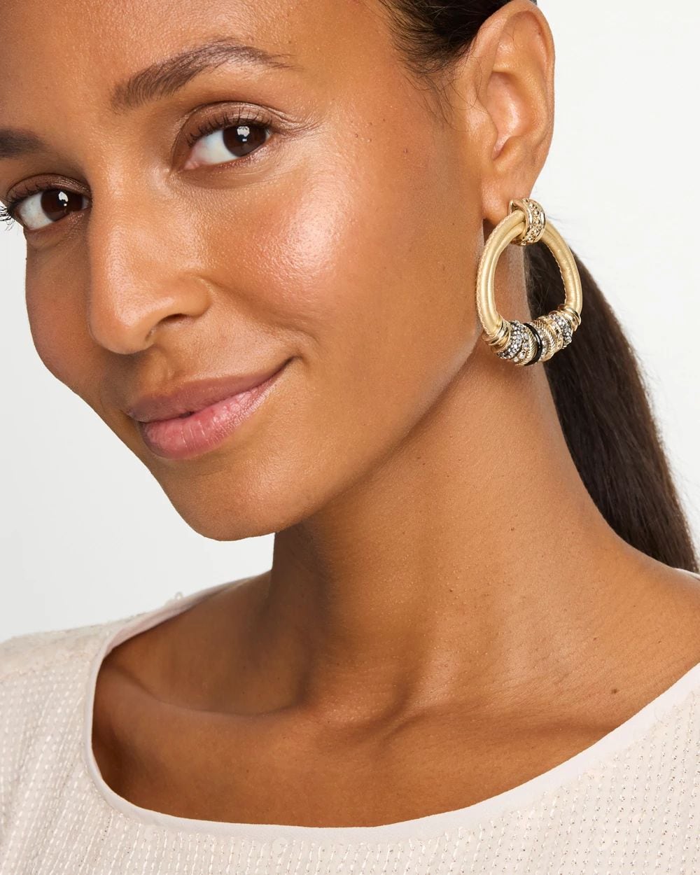 *Charm Golden Cord Earrings, Gold