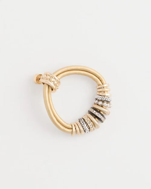 *Charm Golden Cord Earrings, Gold