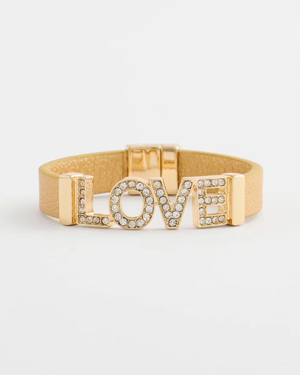 *Chico's Faux Leather Golden Love Women's Bracelet, Gold