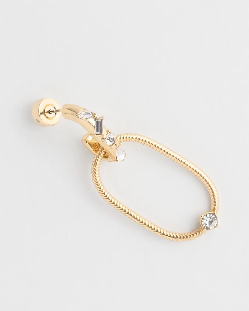 *Chico's Faux Diamond Golden Oval Drop Earrings, Gold