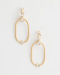 *Chico's Faux Diamond Golden Oval Drop Earrings, Gold