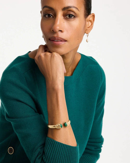 *Chico's Glam Green Hinge Cuff Bracelet, Green