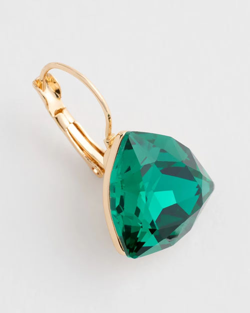 *Chico's Green Gem Faceted Drop Earrings, Green