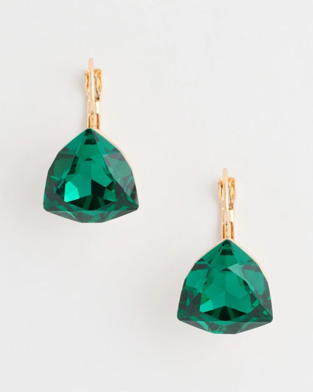 *Chico's Green Gem Faceted Drop Earrings, Green