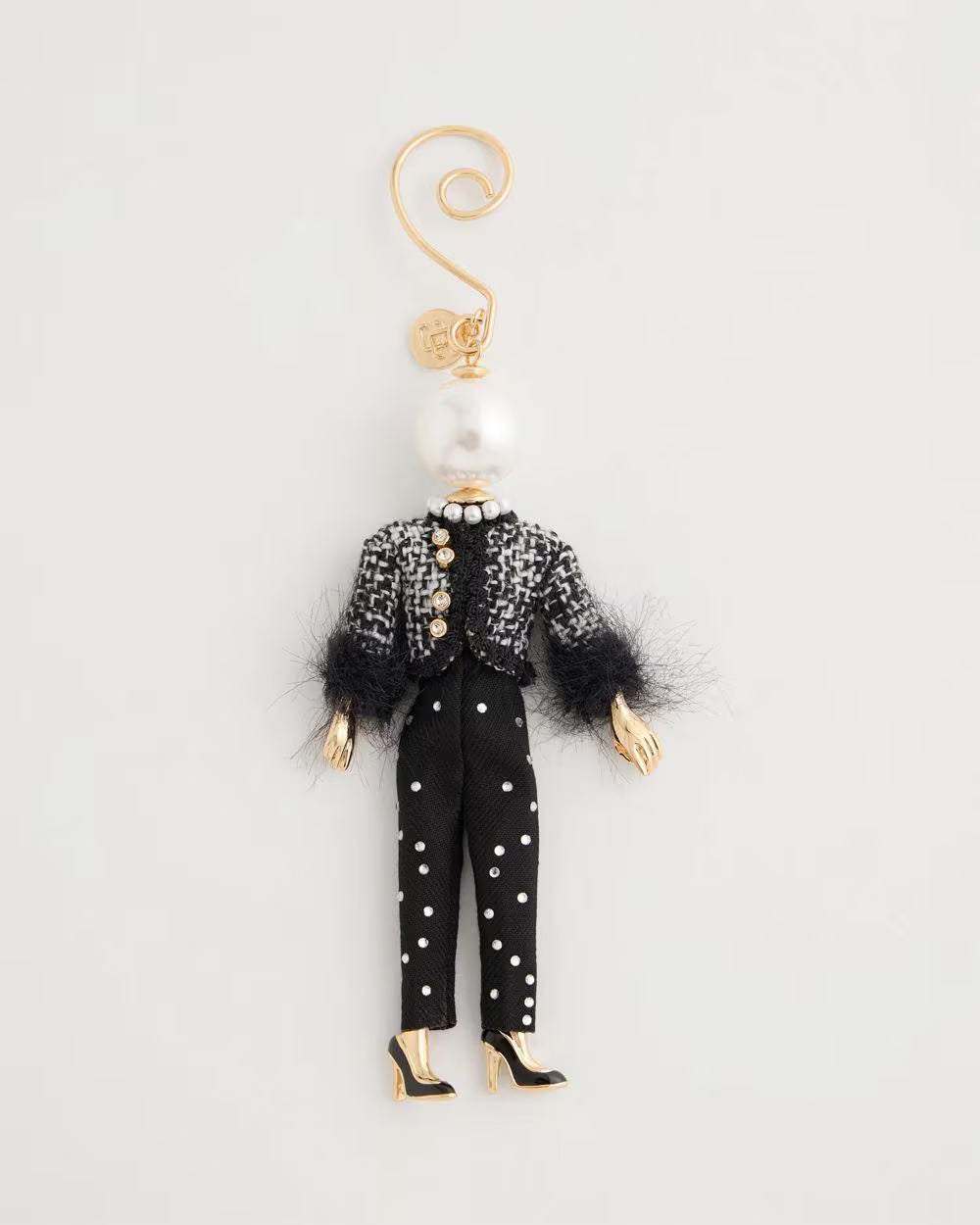 *Chic Chico's Lady Ornament, Black/Gold
