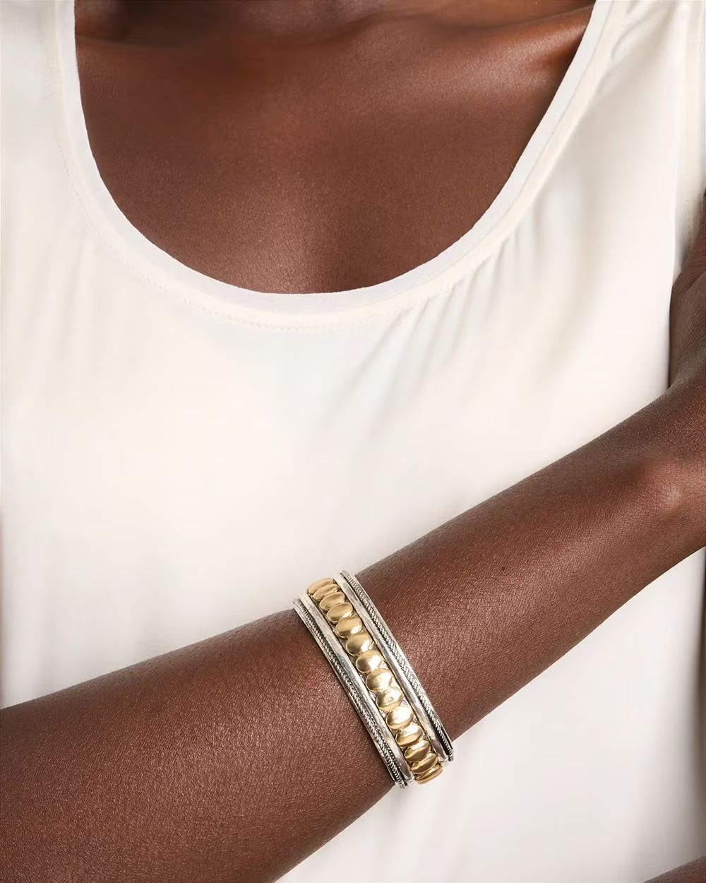 *Chico's Mixed Metal Hinge Bangle Bracelet