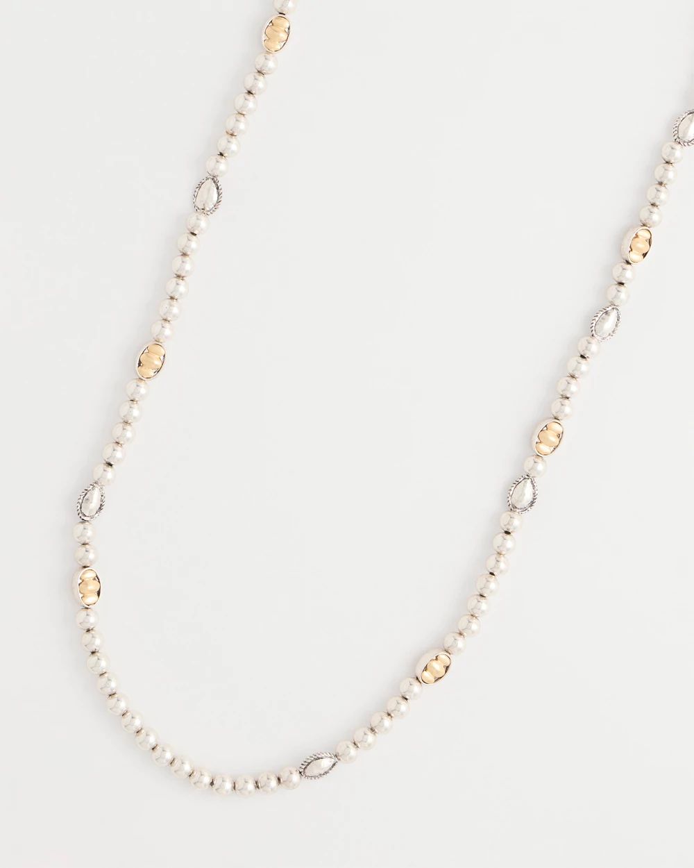 *Chico's Mixed Metal Long Single Strand Necklace