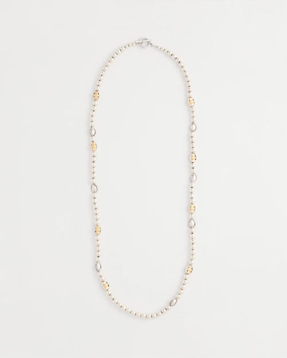 *Chico's Mixed Metal Long Single Strand Necklace