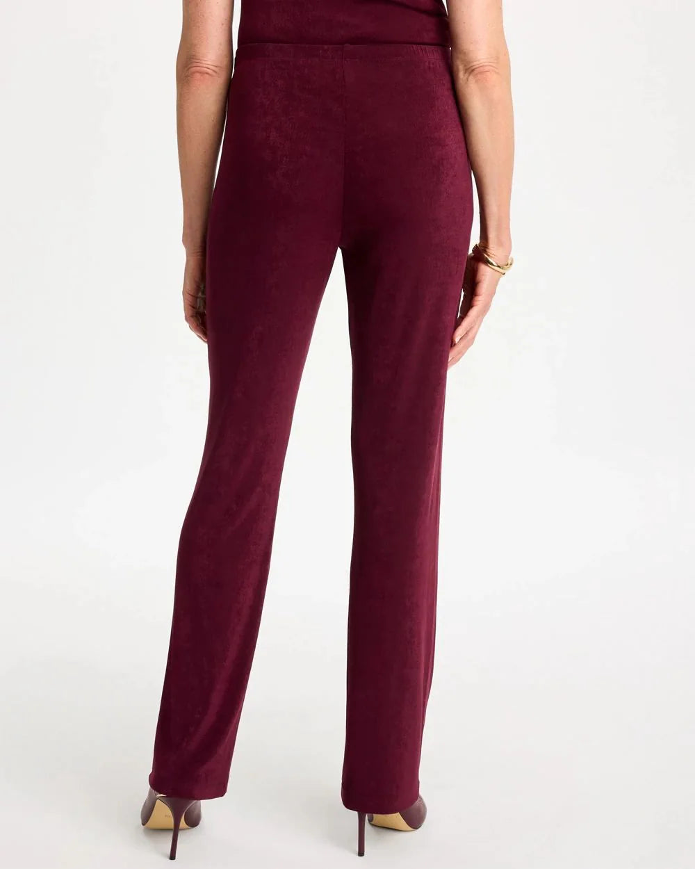 CHICO'S Women Travelers No Tummy Pants, Deep Merlot - 2R