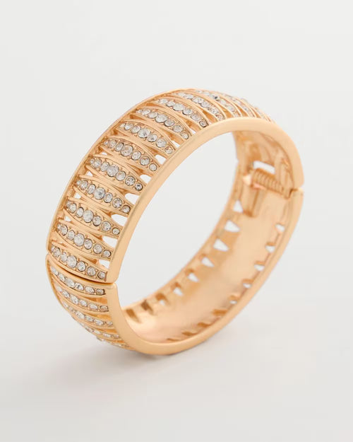 *Pave Golden Hinge Bangle, Gold