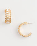 *Chico's Pave Golden Hoop Earrings, Gold