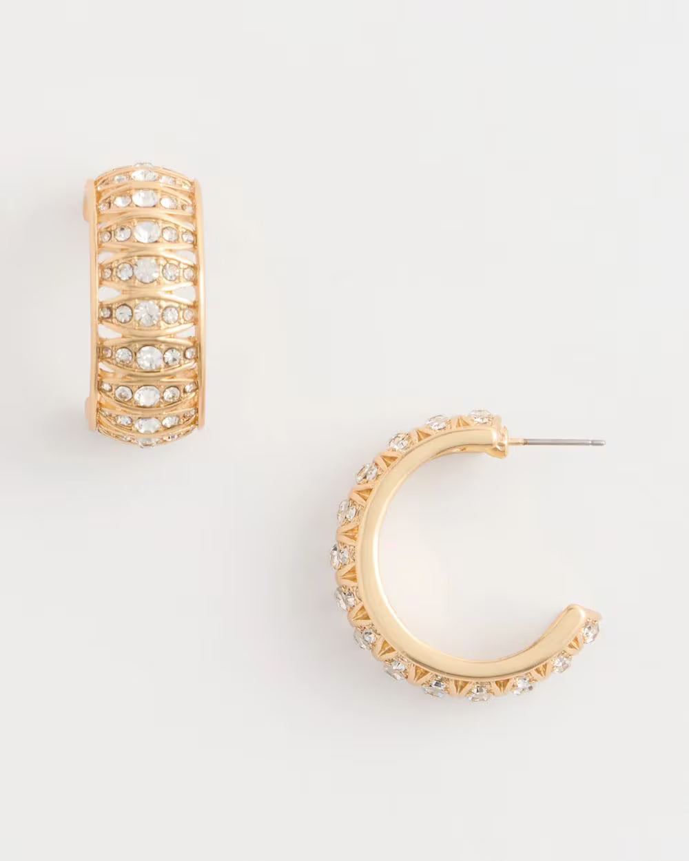 *Chico's Pave Golden Hoop Earrings, Gold