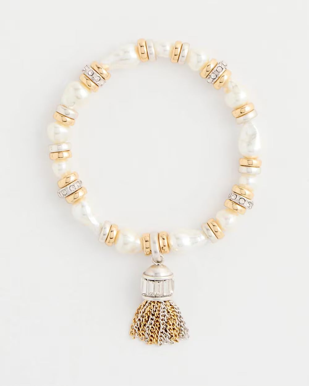 *Chico's Faux Pearl Tassel Stretch Bracelet