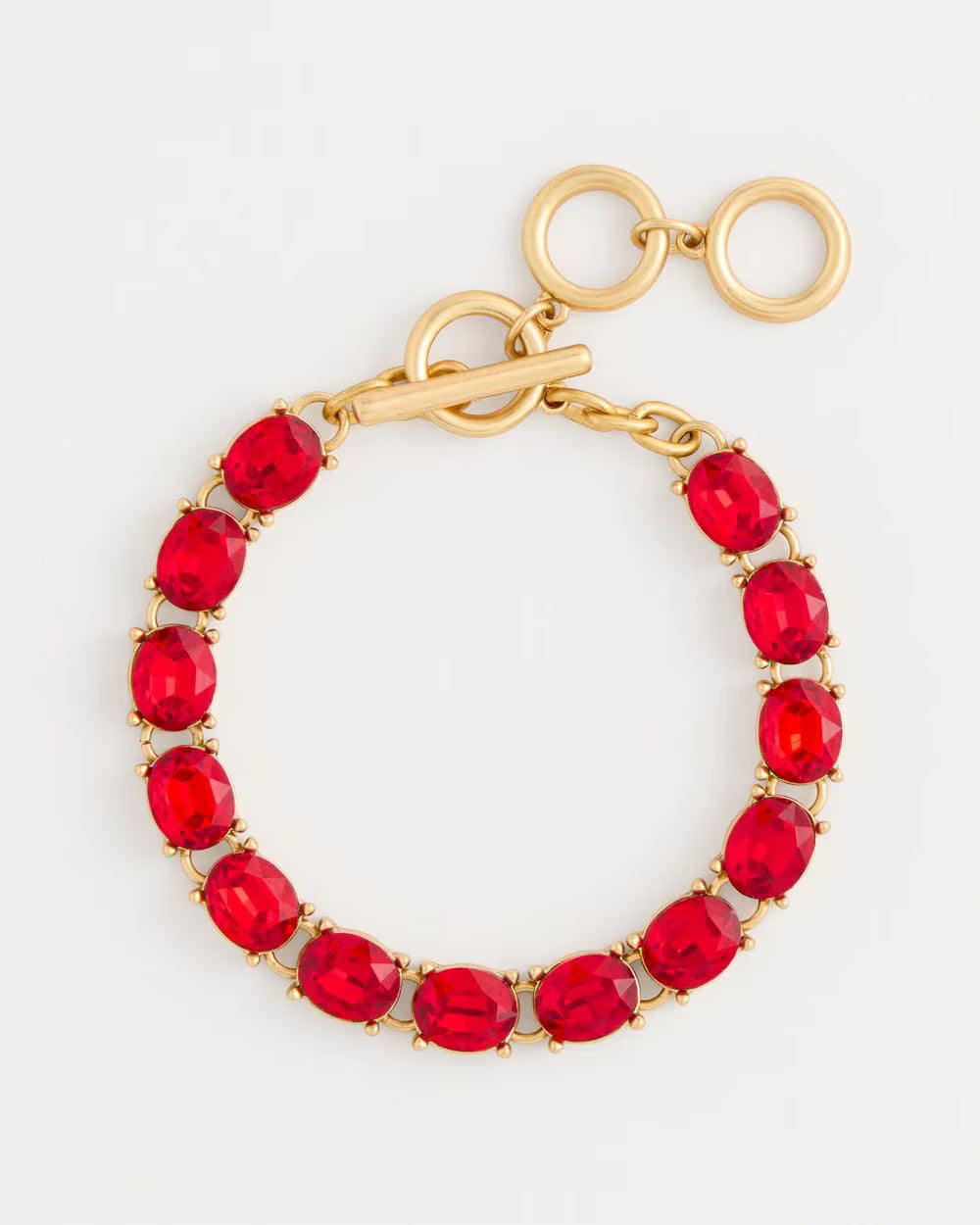 *CHICO'S Red Gem Toggle Bracelet, Red