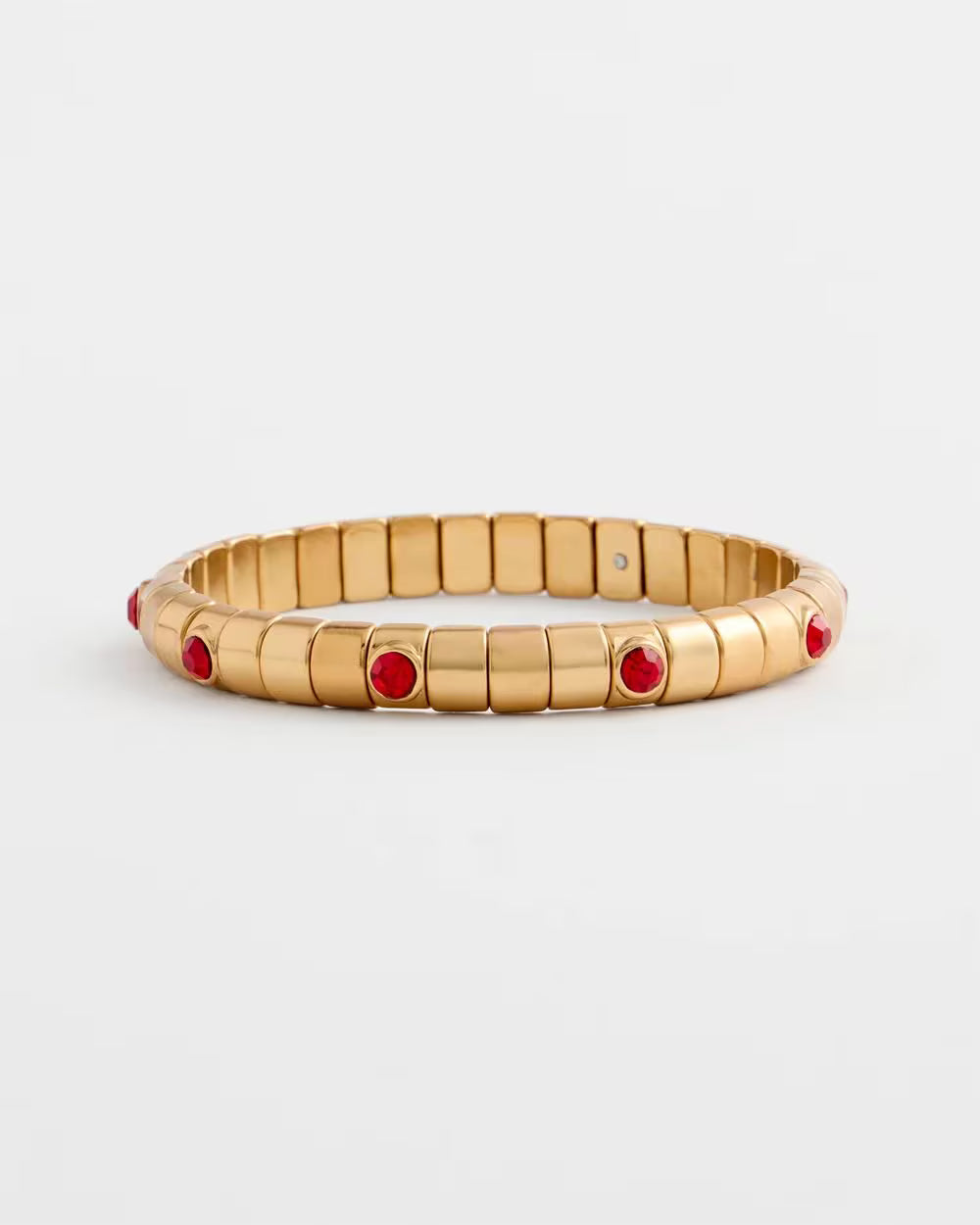 *CHICO'S Red Crystal Golden Stretch Bracelet