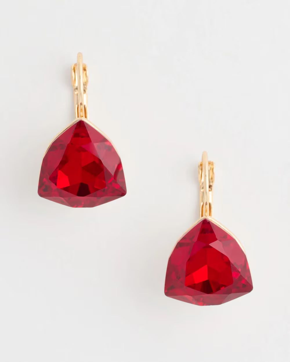 *Chico's Red Gem Faceted Drop Earrings, Red