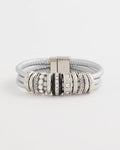 *Chico's Charm Silvertone Cord Bracelet, Silver