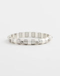 *Crystal Silvertone Stretch Bracelet, Silver