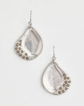 *Chico's Silvertone Pave Drop Earrings, Silver