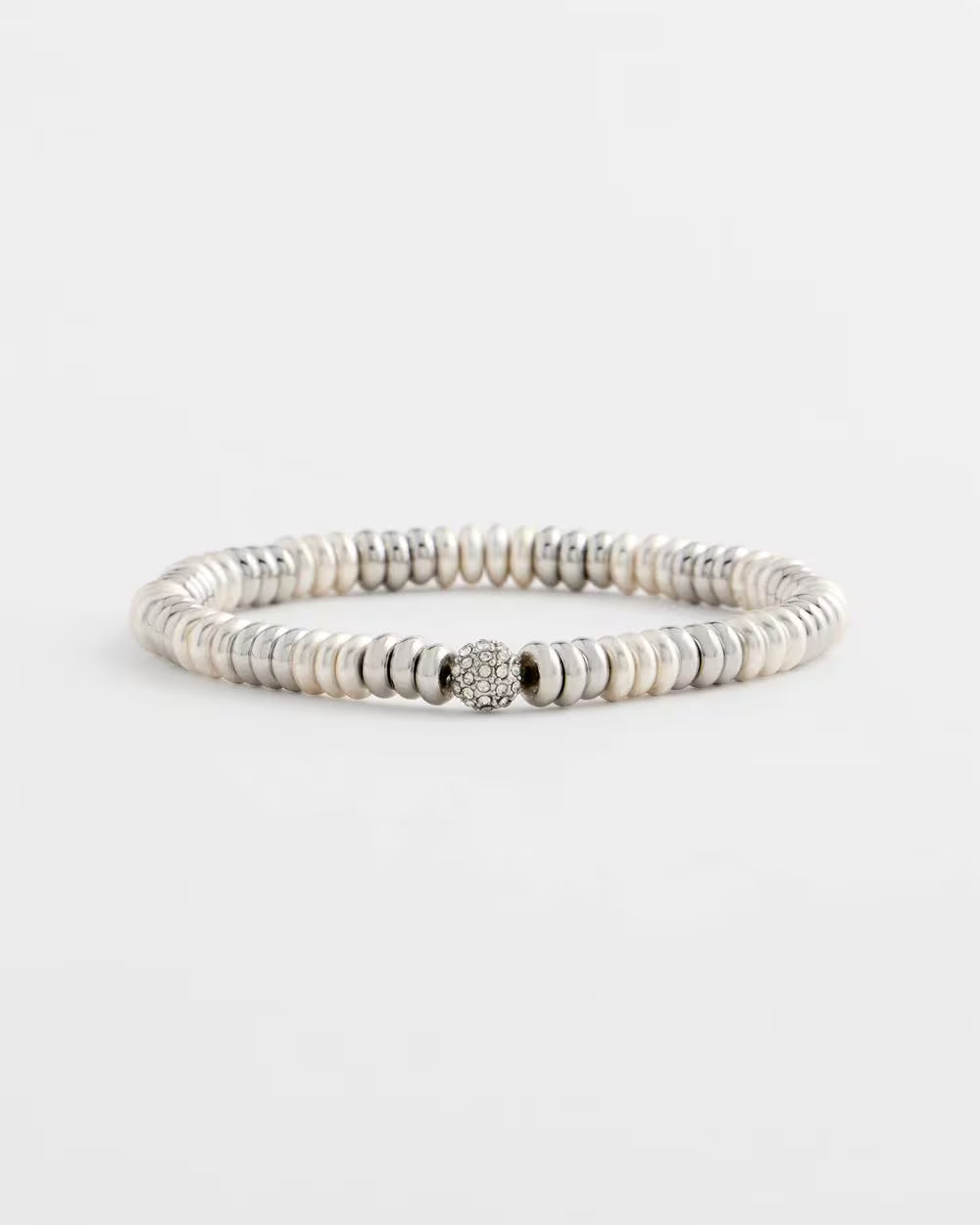 *Chico's Silver Slice Shimmer Stretch Bracelet, Silver