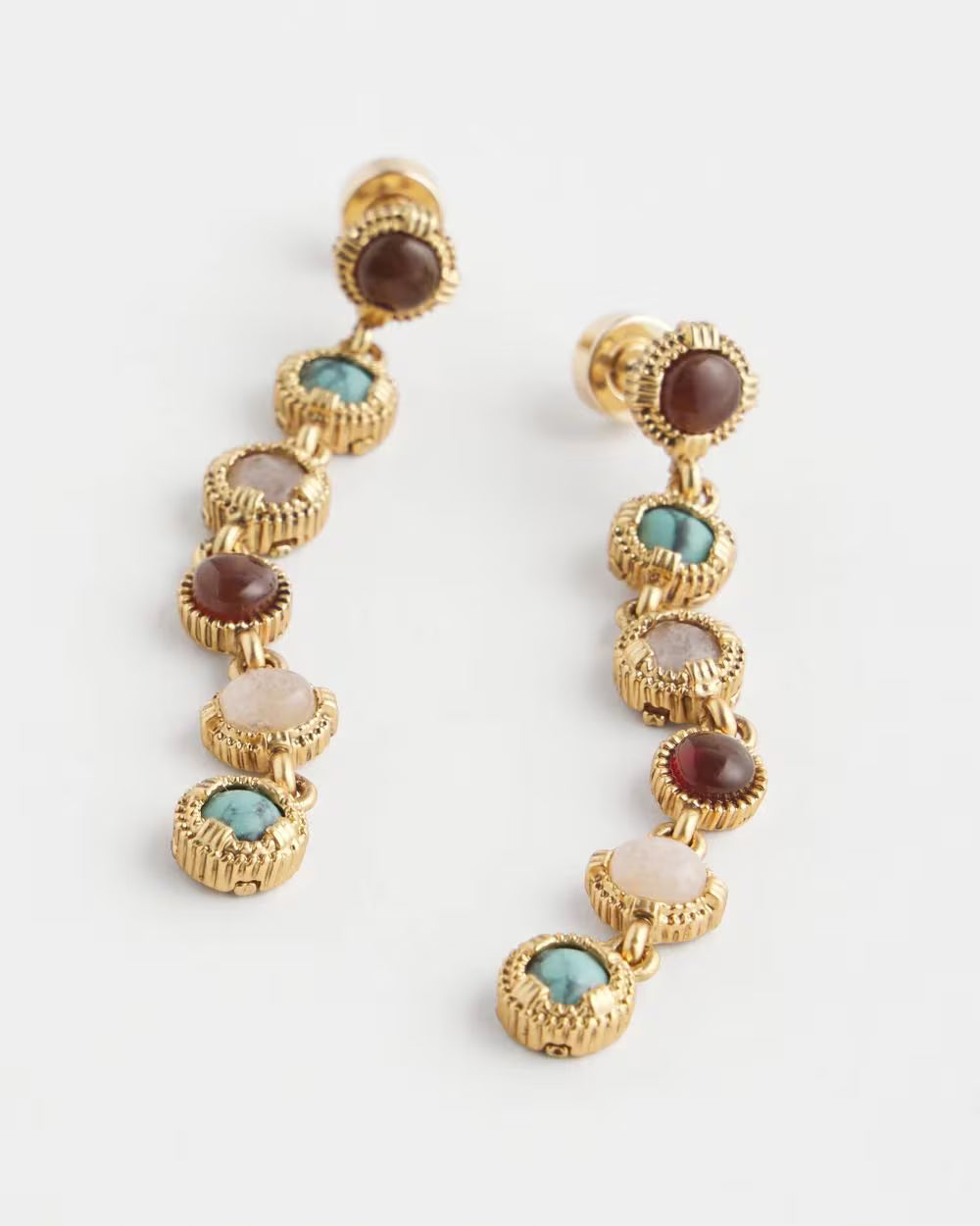 *Chico's Multi-Color Linear Drop Earrings, Turquoise