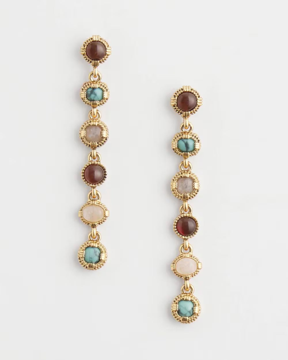 *Chico's Multi-Color Linear Drop Earrings, Turquoise