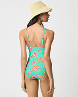 Ruched Plunge One-Piece Swimsuit by J. Crew - Mermaid Green