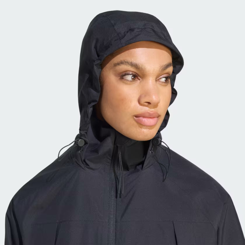 WOMEN'S CITY RAIN PARKA BLK - 2XL