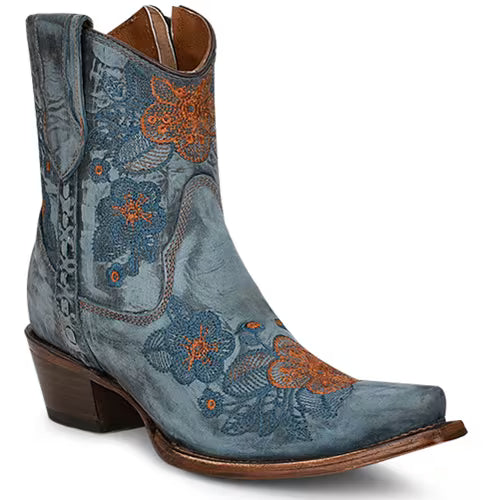 Corral Boots Ld Flowered Embroidery Ankle Boots Size 6.5