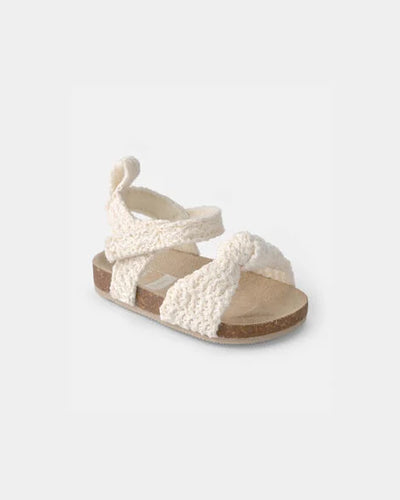 Baby Girl Knit Sandals - Cream - Size 3-6 Months