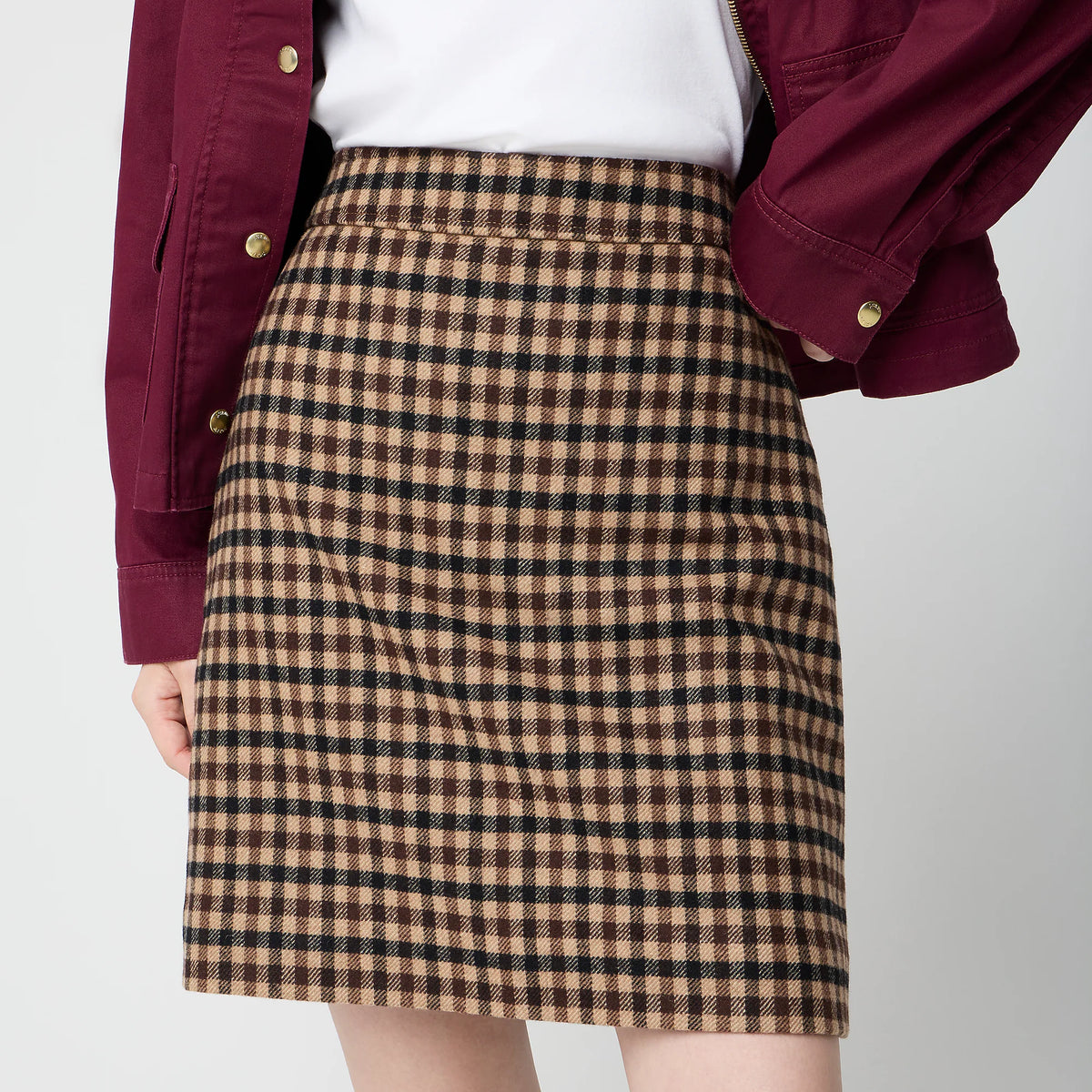 J.Crew Women's Wool-Blend A-Line Mini Skirt - Size 14