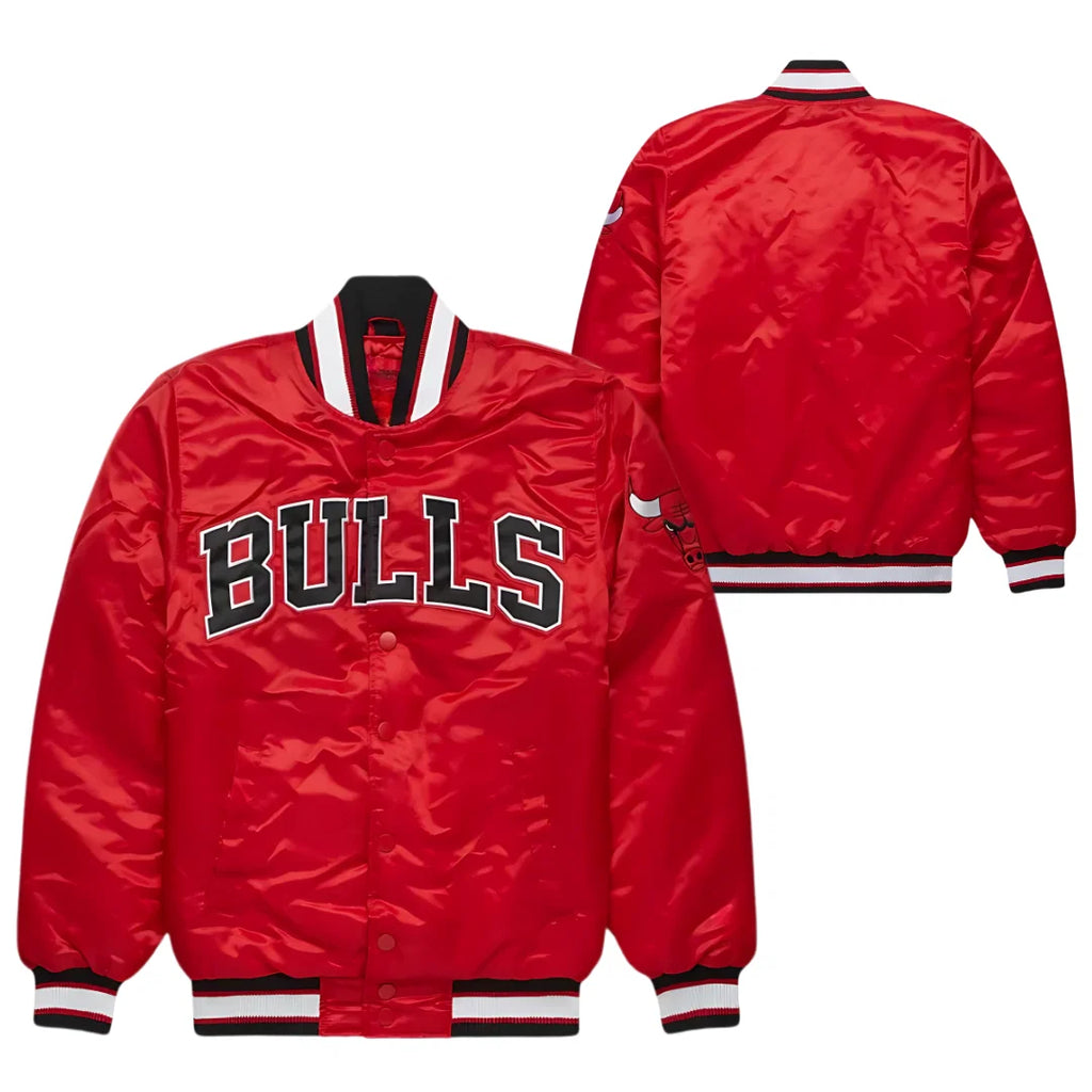 Jacket & Joint Men's Chicago Bulls Retro Varsity Satin Jacket (Size: 3XL)