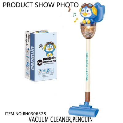 Child Play House Home Appliance Cleaning Tool Cartoon Penguin Vacuum Cleaner for Kids Toy