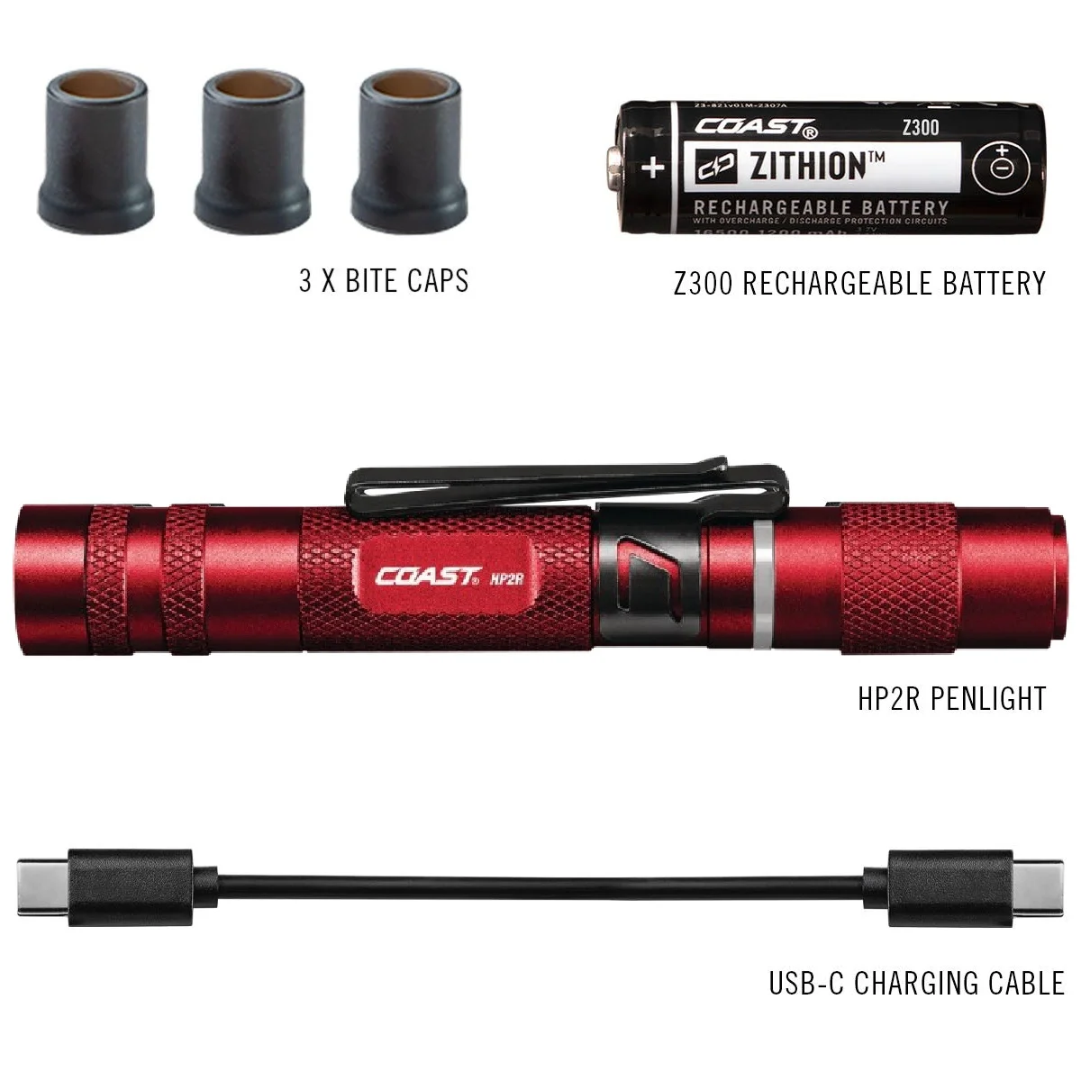 COAST Products HP2R 280 Lumen Rechargeable Penlight with Twist Focus