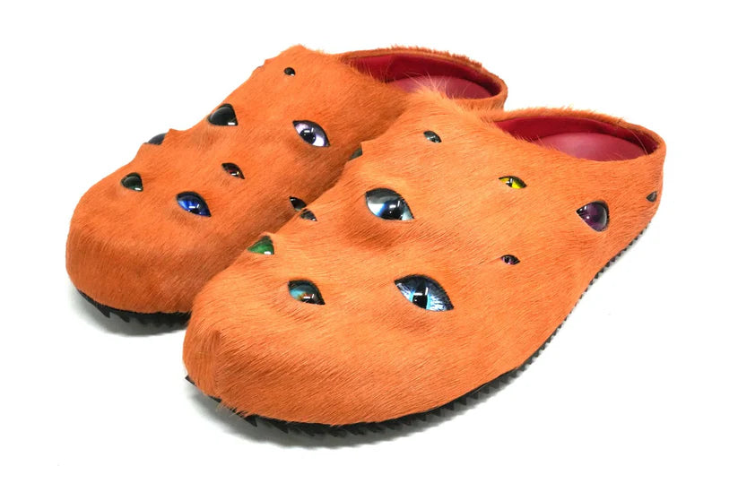 Men's Eyeball Mules by Esenes Worldwide - Orange - Size 9
